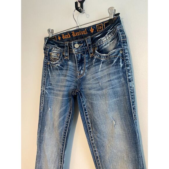 Marely Boot Stretch Jean ROCK REVIVAL Size 26 - Picture 8 of 9